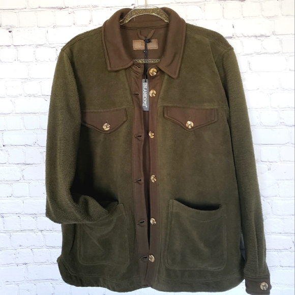 BLANK NYC Oversized Fleece Green Button Down Chore Shacket--XL - Picture 1 of 15